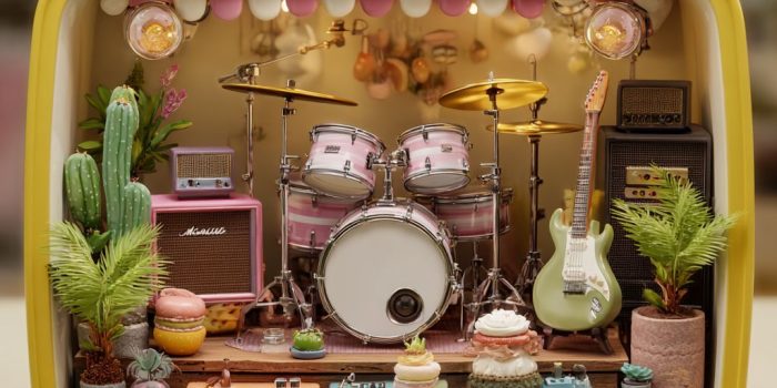 ChatGPT提示词_电视机内有一个真实的音乐节舞台，搭配大型玩具3D物体_chatgpt5.1缩略图