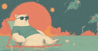 ChatGPT提示词_一只穿着T恤的北极熊在小冰块上的躺椅上放松_gpt会员多少钱一年缩略图