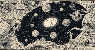 ChatGPT提示词_复古科幻奇幻地图的涂色书包含中心太阳如原子分子，周围是沙发做成的奇幻行星和奇特圆物体，搭配漫画风格线条和图形艺术美学_国内如何开通gpt会员卡缩略图