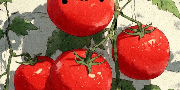 ChatGPT提示词_可爱的番茄插画，背景干净明亮_chatgpt会员版缩略图