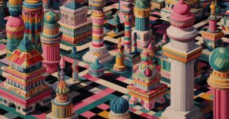 ChatGPT提示词_结合棋盘元素的色彩丰富的几何图案_chatgpt网页在线版缩略图