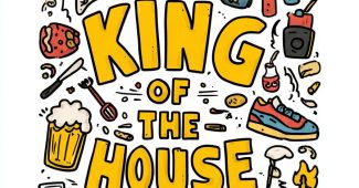 ChatGPT提示词_有趣的卡通插图，中心是“家中的国王”字样，周围有搞笑的王主题和居家物品_国内如何开通gpt会员卡流程缩略图