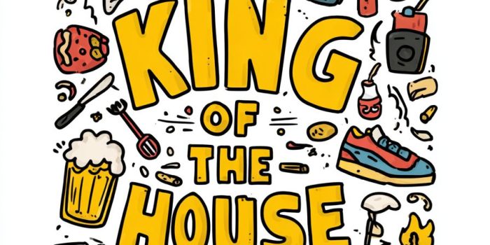 ChatGPT提示词_有趣的卡通插图，中心是“家中的国王”字样，周围有搞笑的王主题和居家物品_国内如何开通gpt会员卡流程缩略图