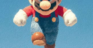 ChatGPT提示词_马里奥在天空蓝背景下跳跃的平面设计插图_国内如何买gpt会员缩略图