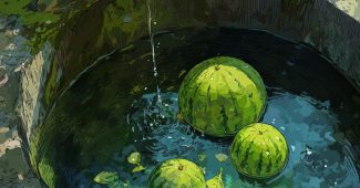 ChatGPT提示词_井边的青翠西瓜被清水冲刷_chatgpt5.1缩略图