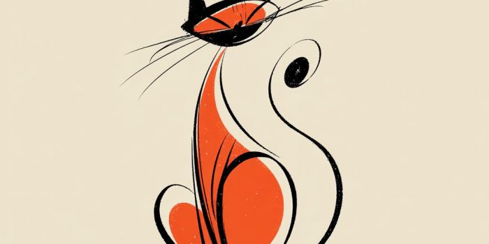 ChatGPT提示词_卡通猫的平面风格设计，采用橙色和黑色线条_chatgpt人工智能在线网页缩略图