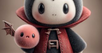 ChatGPT提示词_一只穿着红色斗篷的小吸血鬼和他的卡通蝙蝠伙伴_chatgpt会员充值缩略图