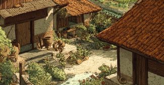 ChatGPT提示词_一个具有复古风格的农舍庭院场景_chatgpt入口缩略图