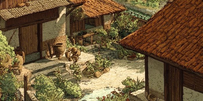 ChatGPT提示词_一个具有复古风格的农舍庭院场景_chatgpt入口缩略图