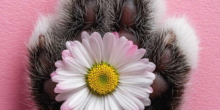 ChatGPT提示词_一只可爱猫爪和雏菊花的特写_gpt会员多少钱缩略图