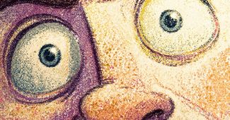 ChatGPT提示词_漫画插图呈现人物面部特征特写，具有强烈视觉冲击力和模糊质感_chatgpt帐号缩略图