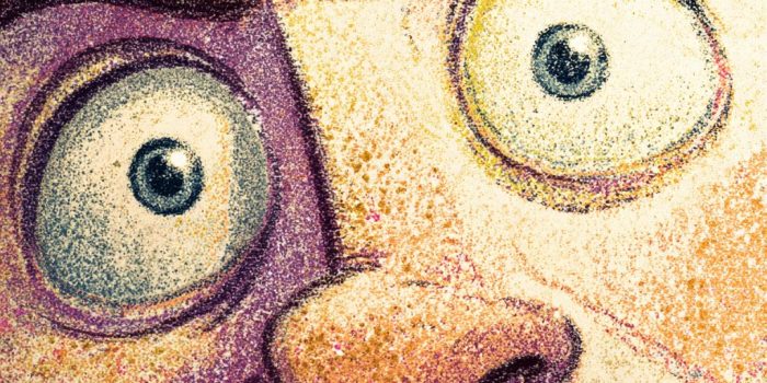 ChatGPT提示词_漫画插图呈现人物面部特征特写，具有强烈视觉冲击力和模糊质感_chatgpt帐号缩略图