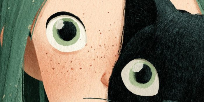 ChatGPT提示词_画面展示了一个绿发绿眼的小女孩和一只黑猫的侧面轮廓_chatgpt在线版网页缩略图