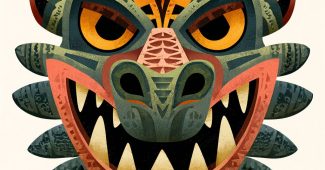 ChatGPT提示词_创建一幅高分辨率的龙图标插图，风格为大胆的原始动物面具_chatgpt会员值吗缩略图