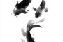 ChatGPT提示词_简约的日本 sumi-e 风格的黑色鲤鱼水墨画_chatgptplus官网缩略图