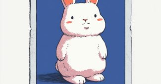 ChatGPT提示词_一幅简单可爱的宝丽来照片图画，边框上有一个毛绒兔子图标_chatgpt会员价格缩略图