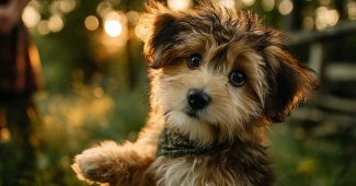 ChatGPT提示词_一只小卷毛狗站立着，伸爪向一只人的手中悬挂的食物_chatgpt5.0官网缩略图