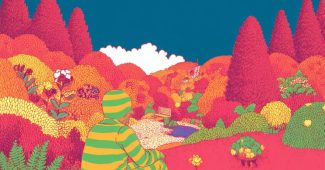 ChatGPT提示词_一位DJ在花园里播放黑胶唱片，同时有一个绿黄相间的蔬菜_chatgpt5登录缩略图