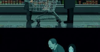 ChatGPT提示词_这是一幅对比风格的日本像素艺术，描绘了一位快乐的小女孩和悲伤的女性在超市的场景_chatgpt官网中文版4.0缩略图