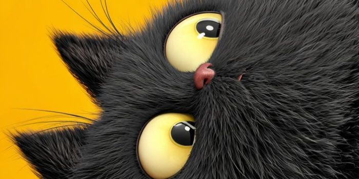 ChatGPT提示词_一只可爱的黑猫懒洋洋地躺着，肚子朝上，眼神好奇且搞笑_chatgpt手机版缩略图