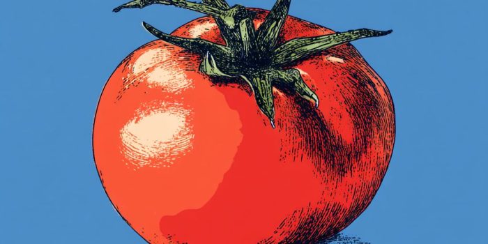 ChatGPT提示词_一幅简单的番茄图案，克莱因蓝色背景_gpt会员多少钱缩略图