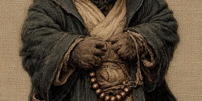 ChatGPT提示词_一只可爱的小獾穿着僧衣，戴着竹笠，坐着打坐，手中握着念珠_人工智能chatgpt5.0缩略图