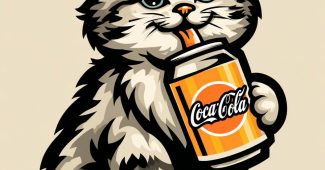 ChatGPT提示词_一只可爱的胖猫正在喝可乐_怎么开通chatgpt会员缩略图