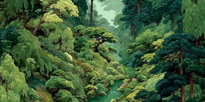 ChatGPT提示词_一幅展现不同绿 Shades 的绿色森林，体现艺术美感和意识流的作品_gpt会员怎么开通缩略图