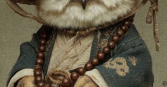 ChatGPT提示词_一只可爱的小猫头鹰穿着唐代僧侣服，坐着，双手合十_chatgpt会员收费标准缩略图