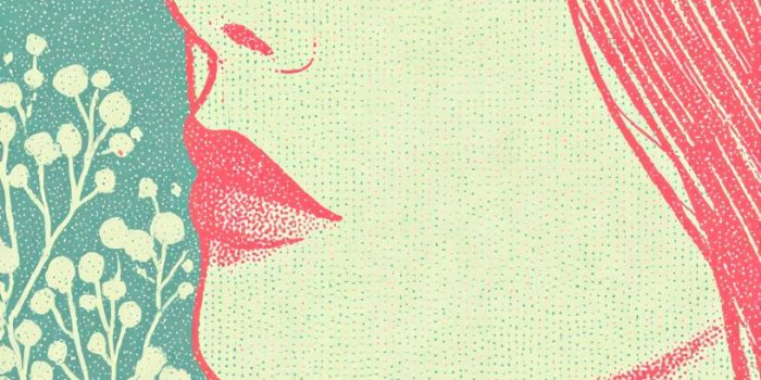 ChatGPT提示词_这是一个简单的2D插画，描绘了一位女性的下半张脸和脖子，长直的棕色头发在背后飞扬，柔和的红唇和白皙的皮肤在洋红色和绿色的灯光下熠熠生辉，耳朵和锁骨周围点缀着细腻的婴儿呼吸花，背景为平坦的柔和色调，线条流畅，阴影细腻，使用柔和的粉色和薄荷色调，现代优雅_chat gpt会员多少钱缩略图