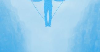 ChatGPT提示词_一幅象征性的数字插图描绘了一个人走在高空绳索上，象征脆弱的经济平衡_chatgpt 中文缩略图