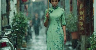 AI提示词_江南小巷中，一位身穿淡绿色旗袍的女子手持油纸伞缓步而来_chatgpt在线网页聊天缩略图