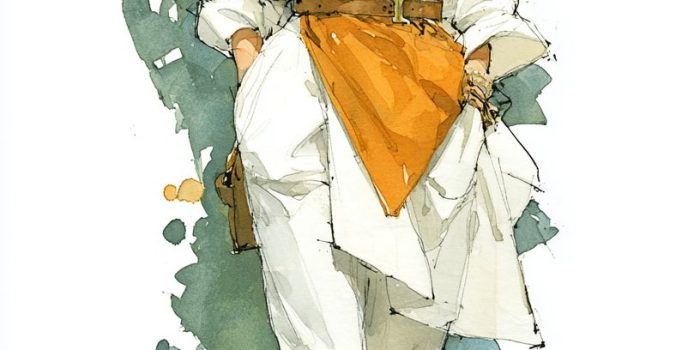 ChatGPT提示词_时尚模特穿着宽松白 cardigan 和修身裤，搭配不规则饰品，展现优雅与浪漫_chatgpt网页版免登录缩略图