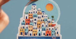 AI提示词_马尔塔·阿巴德·布莱风格的希腊度假贴纸_gpt会员缩略图