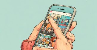 ChatGPT提示词_第一人称视角，一只手拿着手机，另一只手在手机上滚动，手机播放着短视频_chatgpt.com登录缩略图