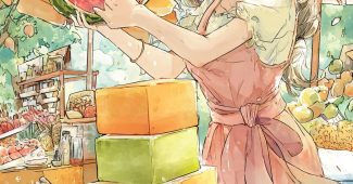 ChatGPT提示词_一幅夏季主题的漫画插图，展示了一位可爱的女孩在果摊前享受西瓜_chatgpt5官网缩略图