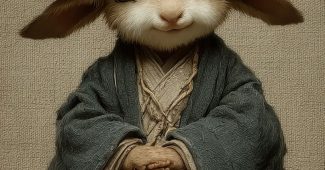 ChatGPT提示词_一只可爱的小鹿穿着古代僧袍，坐着穿过交叉腿，手握佛珠，面带微笑_如何开通gpt会员功能缩略图