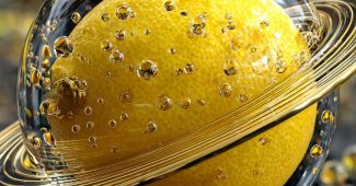 ChatGPT提示词_一个完整的柠檬在透明水球中漂浮，周围有一个像卫星般绕着它的硬币_chatgpt官网中文版4.0缩略图