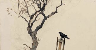 AI提示词_一幅以埃贡·席勒风格绘制的画，画中有一把椅子和一只坐在椅子上的乌鸦_gpt会员价格缩略图