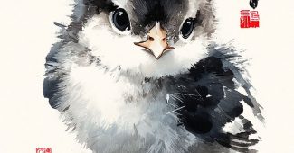 AI提示词_这是一幅充满玩趣的中国水墨画，描绘了一群可爱的小鸡，展现出齐白石的笔法精神，搭配夸张有趣的风格_chatgpt会员怎么开通缩略图