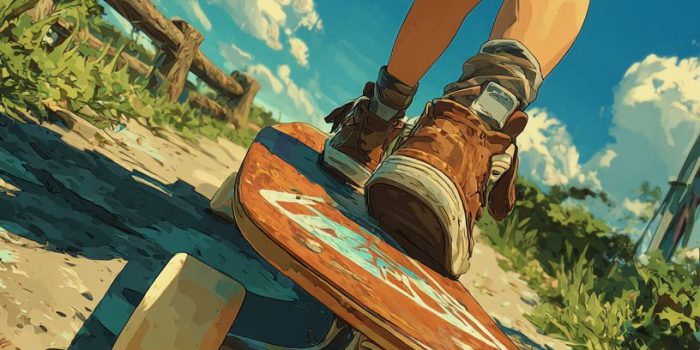 ChatGPT提示词_一个18岁女孩在弯曲的道路上滑板骑行的特写_chatgpt.com登录缩略图