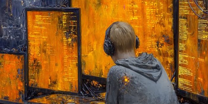 ChatGPT提示词_一个网络朋克黑客在黑暗的霓虹灯房间里，四周被显示流动代码的全息屏幕包围_chatgpt5.0有出吗缩略图