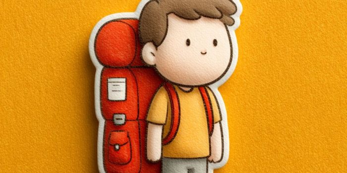 ChatGPT提示词_设计一个可爱的男孩贴纸，背着一个大型瓷砖做的超大背包_苹果手机购买gpt会员怎么用缩略图