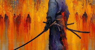 ChatGPT提示词_一名未来派武士在霓虹闪烁的赛博朋克城市中与发光的武士刀战斗_如何开通gpt会员权限缩略图