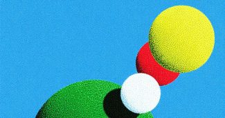 AI提示词_一幅采用绿色、黄色和红色大形状的简约插图，背景有机形状和多彩的莫比乌斯带_chatgpt5登录缩略图