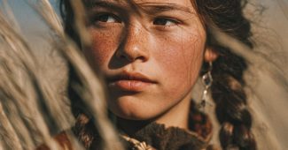 AI提示词_拉科塔苏族女孩穿着传统服饰在高草中远望_chatgpt官网中文版4.0缩略图