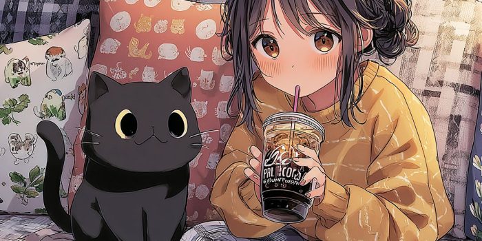 ChatGPT提示词_一只猫和一个女孩在喝可乐_人工智能chatgpt5.0缩略图