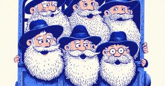 ChatGPT提示词_一群留着胡子和戴着费多拉帽的Chabad拉比在校车里探出头来，尽管在下雨_chatgpt5.2多少钱缩略图