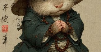 ChatGPT提示词_小海狸穿着和尚衣服、坐着且双手合十，展现古风气息_chatgptplus怎么订阅缩略图