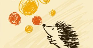 ChatGPT提示词_一幅简单的儿童画，描绘了一只刺猬吹泡泡_gpt会员缩略图